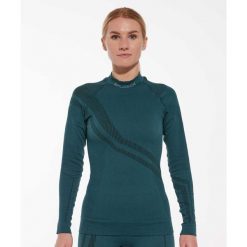 Bluza damska z wełną merino Brubeck THERMO WOOL by Pustelnik. Zielone bluzy damskie Brubeck, bez wzorów, z wełny, bez ramiączek, bez kaptura. Za 243.99 zł.