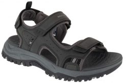 Sandały męskie, Prewitt - Rigdon. Czarne sandały męskie Skechers, bez wzorów, z materiału, sportowe, bez zapięcia. Za 229.99 zł.