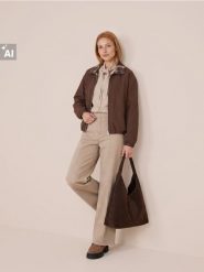 Jeansy wide leg z przeszyciami - brązowy. Brązowe jeansy damskie Sinsay, bez wzorów, z jeansu. Za 69.99 zł.