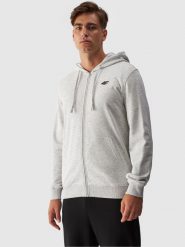 4F Bluza dresowa rozpinana z kapturem męska - szara S. Szare bluzy męskie 4F, m, bez wzorów, z bawełny, z kapturem. W wyprzedaży za 119.99 zł.