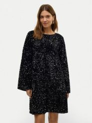 Vero Moda Sukienka koktajlowa Etta 10317153 Czarny Relaxed Fit. Czarne sukienki damskie Vero Moda, s, bez wzorów, z syntetyku, wizytowe, bez kołnierzyka, bez ramiączek. Za 159.99 zł.