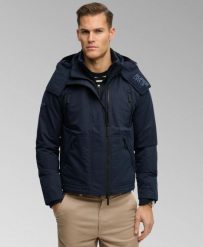 Superdry Kurtka Hooded Microfibre Arctic Windcheater — DWR. Niebieskie kurtki męskie Superdry, m, bez wzorów, z elastanu, bez kaptura. Za 545.65 zł.