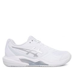 Buty do tenisa Asics. Białe obuwie sportowe damskie Asics, bez wzorów, bez zapięcia, tenisowe. Za 309.99 zł.