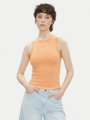 Pepe Jeans Top Viv PL506032 Pomarańczowy Slim Fit. Brązowe topy damskie Pepe Jeans, m, bez wzorów, z bawełny, bez kołnierzyka, bez ramiączek. Za 89.99 zł.