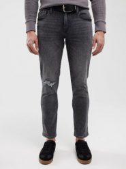 Jeansy męskie skinny z przetarciami 7/8 szare Jeffray Cropped 898. Szare jeansy męskie BIG STAR, z denimu, retro. W wyprzedaży za 119.99 zł.