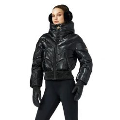 Damska kurtka narciarska Goldbergh. Czarne kurtki sportowe damskie Goldbergh, l, bez wzorów, z materiału, bez ramiączek, bez kaptura, do jazdy konnej. Za 3,366.99 zł.