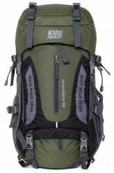 Plecak Mountains 60 L na bardziej wymagające wędrówki w kolorzem. Zielone plecaki męskie KUBISPORT, bez wzorów, eleganckie. Za 241.00 zł.