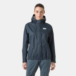 Damska kurtka turystyczna Helly Hansen Loke. Niebieskie kurtki sportowe damskie Helly Hansen, na lato, s, bez wzorów, z materiału, bez ramiączek, bez kaptura, trekkingowe. Za 547.50 zł.
