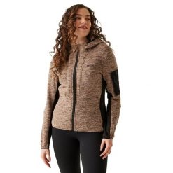 Damska Bluza Polarowa Kemilia. Brązowe bluzy damskie Regatta, na zimę, xl, bez wzorów, z dzianiny, bez ramiączek, z kapturem. Za 98.99 zł.