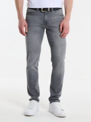 Jeansy męskie dopasowane z przetarciami ciemnoszare Terry Slim 896. Szare jeansy męskie BIG STAR, z denimu, klasyczne. W wyprzedaży za 199.99 zł.