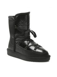 Lasocki Botki WFA1634-11Z Czarny. Czarne botki damskie Lasocki, bez wzorów, ze skóry, bez obcasa, na płaskiej podeszwie, bez zapięcia. Za 199.99 zł.