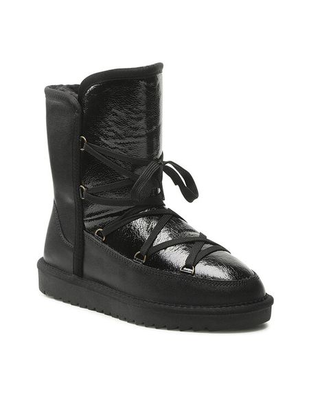 Lasocki Botki WFA1634-11Z Czarny. Czarne botki damskie Lasocki, bez wzorów, ze skóry, bez obcasa, na płaskiej podeszwie, bez zapięcia. Za 199.99 zł.