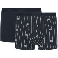 Fila Bokserki 2-pack Navy 2XL. Niebieskie bokserki męskie Fila, bez wzorów. Za 167.99 zł.