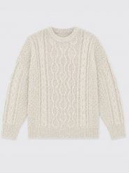 Sweter damski z grubym ozdobnym splotem kremowy Cristi 100. Białe swetry nierozpinane damskie BIG STAR, na jesień, l, bez wzorów, z jeansu, klasyczne, bez kołnierzyka, bez ramiączek. W wyprzedaży za 199.99 zł.