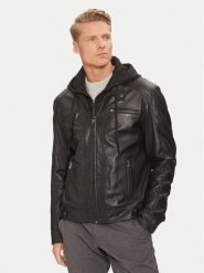 Serge Pariente Kurtka skórzana Erico Czarny Regular Fit. Czarne kurtki męskie Serge Pariente, m, bez wzorów, ze skóry, bez kaptura. Za 609.99 zł.