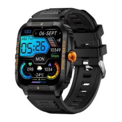 Smartwatch Colmi P76 (czarno- pomarańczowy). Brązowe, cyfrowe smartbandy Colmi, z aplikacjami. Za 89.00 zł.