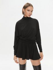 Pinko Sukienka codzienna Atom 102193 A1DE Czarny Regular Fit. Czarne sukienki damskie Pinko, na co dzień, s, bez wzorów, z wiskozy, bez kołnierzyka, bez ramiączek, proste. Za 1,449.00 zł.