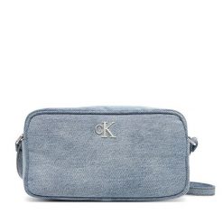 Torebka Calvin Klein. Niebieskie listonoszki damskie Calvin Klein, bez wzorów, z denimu, bez dodatków. Za 329.99 zł.