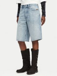 G-Star Raw Szorty jeansowe Clean Edge D28383-E352 Niebieski jasny Wide Fit. Niebieskie szorty damskie G-Star Raw, bez wzorów, z bawełny, retro. Za 389.99 zł.