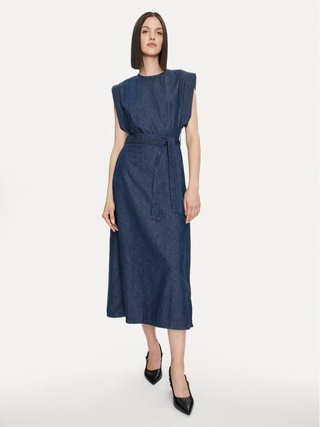 United Colors Of Benetton Sukienka jeansowa 4PMVDV084 Niebieski Regular Fit. Niebieskie sukienki damskie United Colors Of Benetton, m, bez wzorów, z bawełny, bez kołnierzyka, bez ramiączek. Za 239.99 zł.