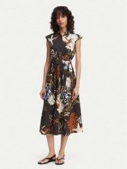 Marella Sukienka koszulowa Padana 2613221202 Czarny Regular Fit. Czarne sukienki damskie Marella, bez wzorów, z bawełny, bez kołnierzyka, bez ramiączek, koszulowe. Za 1,459.00 zł.