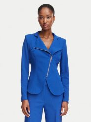 Rinascimento Marynarka CFC0130203003 Niebieski Slim Fit. Niebieskie marynarki i żakiety damskie Rinascimento, bez wzorów, z syntetyku, bez kołnierzyka, bez ramiączek. Za 609.99 zł.