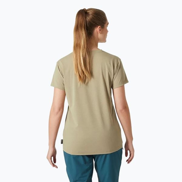 Koszulka damska Helly Hansen Skog Graphic. Brązowe bluzki damskie Helly Hansen, bez wzorów, sportowe, bez kołnierzyka, bez ramiączek. Za 159.99 zł.