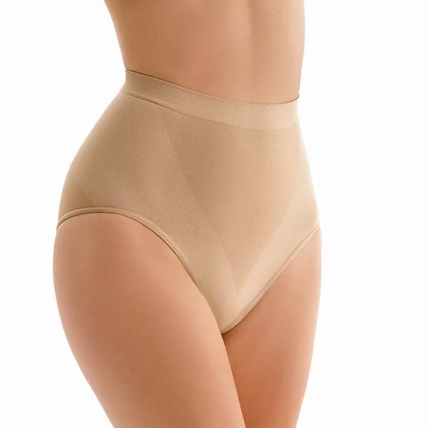 Bezszwowe majtki z wysokim stanem Gabriella Midi Briefs beż. Brązowe majtki damskie Gabriella, z bawełny. Za 39.90 zł.