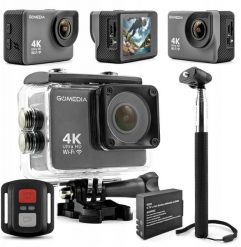 Kamera Sportowa 4K UHD 30FPS Akcesoria WiFi Pilot Kij Bateria Wodoodporna. Kamery sportowe GoMedia. Za 229.99 zł.