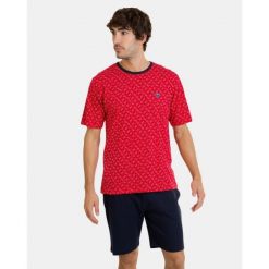 Piżama męska rozm. L P241304 Red 299. Czerwone piżamy męskie Massana Homewear, l, bez wzorów, z bawełny, bez kołnierzyka, bez ramiączek, krótkie. Za 222.00 zł.