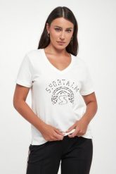 T-shirt damski z logo SPORTALM. T-shirty damskie Sportalm, bez wzorów, bez kołnierzyka, bez ramiączek. Za 789.00 zł.