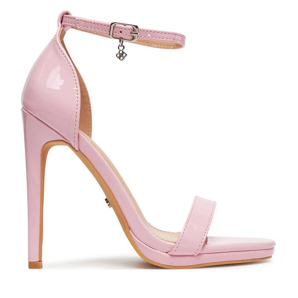 Sandały DeeZee. Czerwone sandały damskie DeeZee, bez wzorów, bez obcasa, na szpilce, bez zapięcia. Za 139.99 zł.