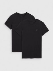 4F T-shirt slim gładki męski (2-pack) - czarny M. Czarne t-shirty męskie 4F, m, bez wzorów, z bawełny, bez kołnierzyka, bez ramiączek. Za 99.99 zł.