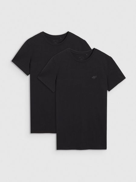 4F T-shirt slim gładki męski (2-pack) - czarny M. Czarne t-shirty męskie 4F, m, bez wzorów, z bawełny, bez kołnierzyka, bez ramiączek. Za 99.99 zł.