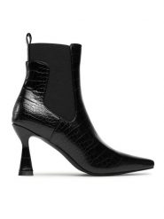Vero Moda Botki Vmmicka 10296966 Czarny. Czarne botki damskie Vero Moda, bez wzorów, ze skóry, bez obcasa, na słupku, bez zapięcia. Za 219.99 zł.