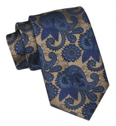 Krawat Męski, Klasyczny - ALTIES - Granatowe Paisley. Niebieskie krawaty i muchy Alties, bez wzorów, z tkaniny, eleganckie. Za 49.00 zł.