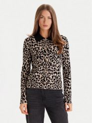 Morgan Kardigan 252-MBOLEO Beżowy Regular Fit. Brązowe kardigany damskie Morgan, xl, bez wzorów, z syntetyku, bez kołnierzyka. Za 329.99 zł.