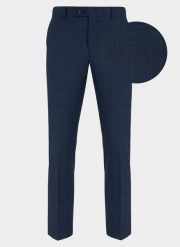 PAKO LORENTE – Granatowe spodnie garniturowe P21WF-6G-062-G. Eleganckie spodnie męskie Pako Lorente, m, bez wzorów, z elastanu, eleganckie. Za 199.99 zł.