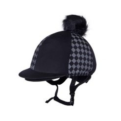 Czapka na kask jeździecki QHP Omaha. Niebieskie czapki damskie QHP, bez wzorów, z elastanu. Za 213.00 zł.