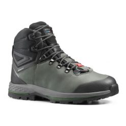 Buty trekkingowe męskie Forclaz MT100 szerokie, skóra, wodoodporne. Brązowe trekkingi męskie FORCLAZ, z kauczuku, przed kolano, bez zapięcia. Za 469.99 zł.