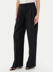 Tommy Hilfiger Spodnie materiałowe WW0WW45460 Czarny Relaxed Fit. Czarne spodnie materiałowe damskie Tommy Hilfiger, bez wzorów, z materiału. Za 399.99 zł.