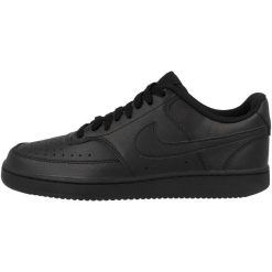 Buty męskie sportowe do chodzenia Nike COURT VISION LO NN. Czarne buty sportowe męskie Nike, bez wzorów, ze skóry, bez zapięcia, trekkingowe, Nike Court. Za 533.00 zł.
