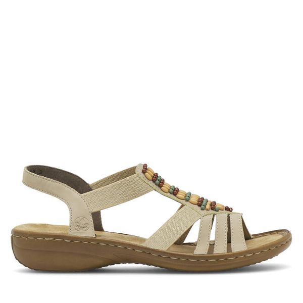 Sandały Rieker. Brązowe sandały damskie Rieker, bez wzorów, bez obcasa, na płaskiej podeszwie, bez zapięcia. Za 299.99 zł.