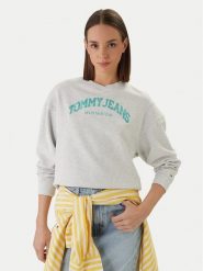 Tommy Jeans Bluza Varsity Crew DW0DW22365 Szary Regular Fit. Szare bluzy damskie Tommy Jeans, xl, bez wzorów, z bawełny, bez ramiączek, bez kaptura. Za 489.99 zł.