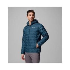 Kurtka puchowa Columbia Delta Ridge II Down Hooded Jacket - everblue S. Niebieskie kurtki sportowe męskie Columbia, na zimę, m, bez wzorów, z puchu, bez kaptura, narciarskie. Za 511.29 zł.