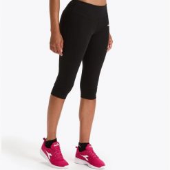 Legginsy damskie DIADORA L. 3/4 TIGHTS BE ONE. Czarne bielizna sportowa damska Diadora, bez wzorów. Za 39.99 zł.