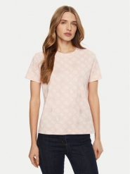 Guess T-Shirt V4YI04 I3Z14 Różowy Regular Fit. Czerwone t-shirty damskie Guess, xs, z aplikacjami, z bawełny, bez kołnierzyka, bez ramiączek. Za 119.99 zł.