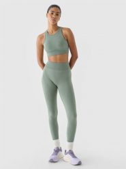 4F Legginsy treningowe bezszwowe 4F x Anna Lewandowska - oliwkowe/khaki L/XL. Brązowe legginsy damskie 4F, l, bez wzorów, z dzianiny, z podwyższonym stanem, na fitness i siłownię. W wyprzedaży za 89.99 zł.