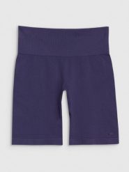 4F Legginsy kolarki bezszwowe treningowe damskie - granatowe XS/S. Niebieskie legginsy damskie 4F, bez wzorów, z dzianiny. W wyprzedaży za 59.99 zł.