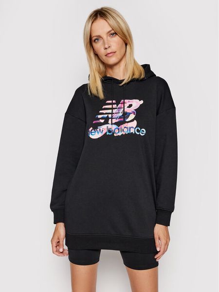 New Balance Bluza Athletics Erin Loree Hoodie WD11506 Czarny Oversize. Czarne bluzy damskie New Balance, xs, bez wzorów, z bawełny, bez ramiączek, bez kaptura. Za 329.99 zł.